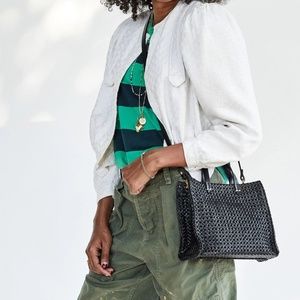 Chic black cross-body bag (Clare V Petit Simple Tote)